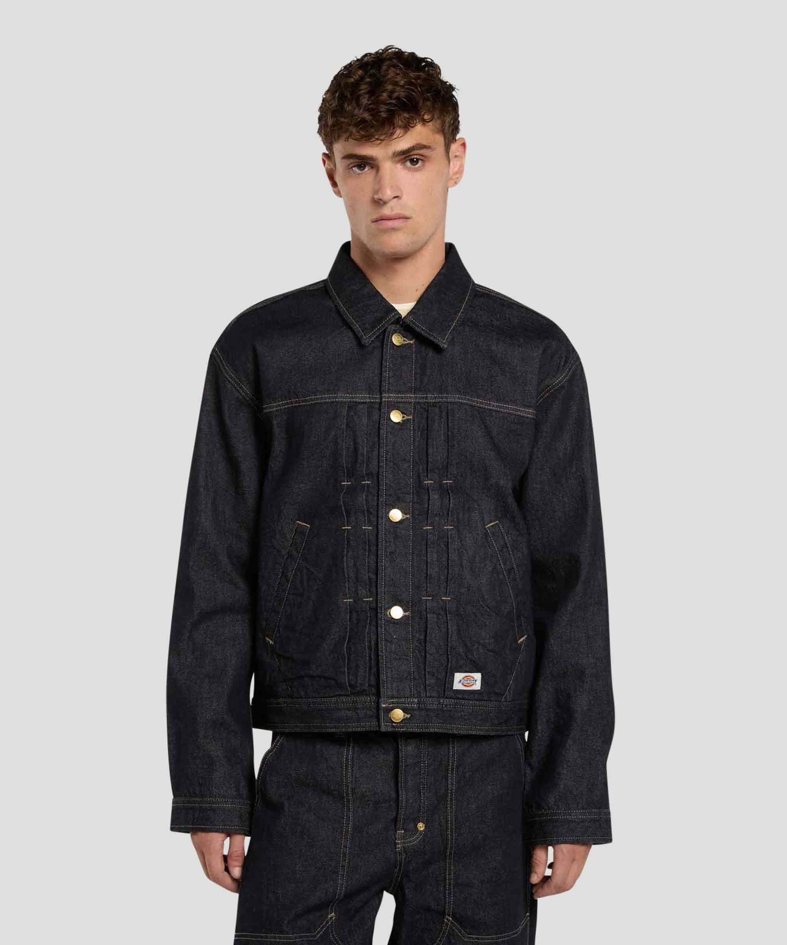 Trucker Pleated Denim Jacket